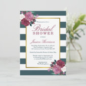 トレンディーストライプフローラブライダルシャワー 招待状 (スタンド正面)