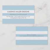 トレンディーストライプワイドモダンミニマルはっきりしたベビーブルー 名刺 (正面/裏面)