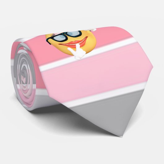 トレンディーストライプ、絵文字顔 ネクタイ (ロール)