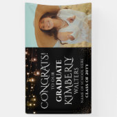 トレンディーストリングライトフォト卒業パーティバナー 横断幕 (縦)