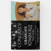 トレンディーストリングライトフォト卒業パーティー 横断幕 (縦)