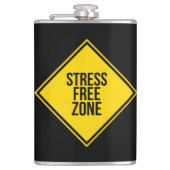 トレンディーストレスフリーゾーン引用文イエローブラック フラスク (正面)