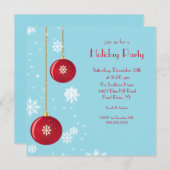 トレンディースノーフレークオーナメントホリデーパーティー招待状 招待状 (正面/裏面)