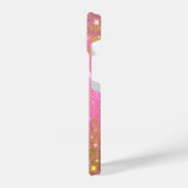 トレンディースパスタイリッシュークリーピンクと金ゴールドグリッター箔 iPhoneケース (左側面)