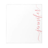 トレンディースファンシークリプト名、ピパーソナライズされたンク ノートパッド (正面)