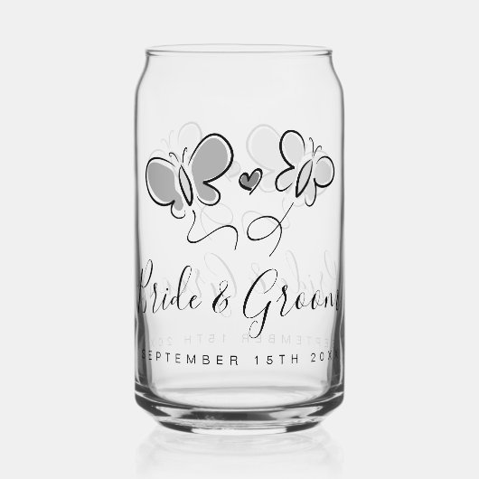 トレンディースプリンタイムウェディングパーティーは眼鏡を掛けることができる ガラス缶 (裏面)