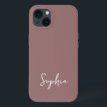 トレンディースモダンクリプトカスタム署名の名前赤面 iPhone 13ケース<br><div class="desc">新鮮でスタイリッシュ、このトレンディーシグネチャースクリプトデザインは、地球トーンであなたの名前をカスタムするをスタイリッシュ特徴としている。パーソナライズカスタムタブの下部にある編集ツールを使用して、あなたのの背景色でパーソナライズし、これを自分の完璧なアクセサリーユニークにする！</div>