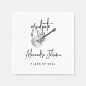 トレンディースモダンクリプトギター卒業パーティー スタンダードカクテルナプキン (正面)