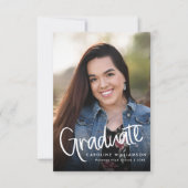 トレンディースモダンクリプト写真の卒業発表 サンキューカード (正面)