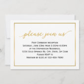 トレンディースモダンクリプト金ゴールド写真の卒業 招待状 (裏面)