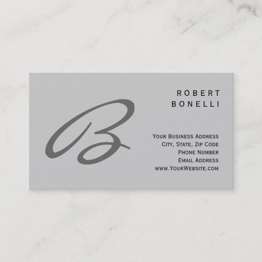 トレンディースユニーククリプトMonogram Gray名刺 名刺 (正面)