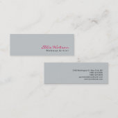 トレンディースリムグレーピンクメイクアップモダンプロフェッショナル スキニー名刺 (正面/裏面)