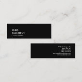トレンディースリムブラック魅力的な名刺 スキニー名刺 (正面/裏面)
