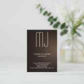 トレンディーセピア茶色プロフェッショナルモノグラム 名刺 (スタンド正面)