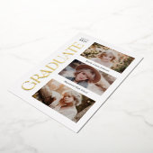 トレンディーセリフ複数写真の卒業 箔招待状 (回転した状態)