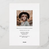 トレンディーセリフ複数写真の卒業 箔招待状 (裏面)