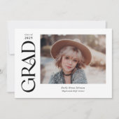 トレンディーセリフ2枚の写真卒業 案内状 (正面)