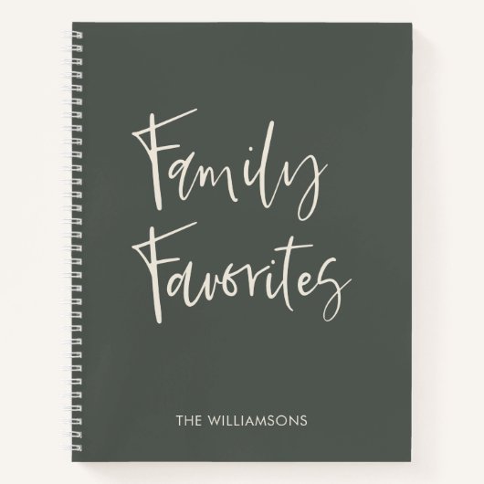 トレンディーセージクリームスクリプト料理ファミリーレシピ ノートブック (正面)