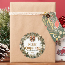 トレンディーセージ緑と金ゴールドフェイクテラコッタ ラウンドシール