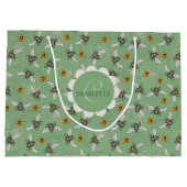 トレンディーセージ緑のブンズザリングサマービーズ ラージペーパーバッグ (裏面)