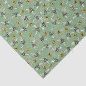 トレンディーセージ緑の夏のためのミツバチ 薄葉紙 (詳細)