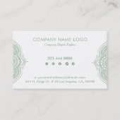 トレンディーセージ緑マンダラ 名刺 (裏面)