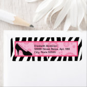 トレンディーゼブラガーリーピンクの靴の名前 ラベル (インサイチュ)