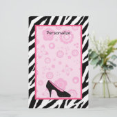 トレンディーゼブラガーリーピンクの靴の名前 便箋 (スタンド正面)