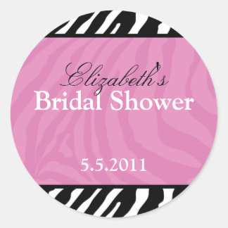 トレンディーゼブラストライプカスタマイズ可能なFavorスタンプ ラウンドシール