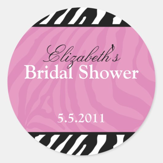 トレンディーゼブラストライプカスタマイズ可能なFavorスタンプ ラウンドシール (正面)