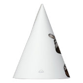 トレンディーゼブラパーティーアニマルジャングルワイルドワン誕生日 パーティーハット (左)