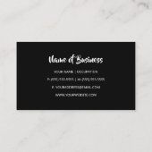 トレンディーゼブラプリントとピンクのガーベラデイジー花 名刺 (裏面)