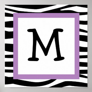 トレンディーゼブラプリント子供部屋ウォールアートネームプリント ポスター