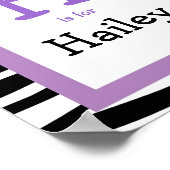 トレンディーゼブラプリント子供部屋ウォールアートネームプリント ポスター (角)