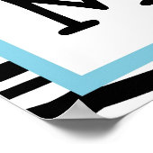 トレンディーゼブラプリント子供部屋ウォールアートネームプリント ポスター (角)