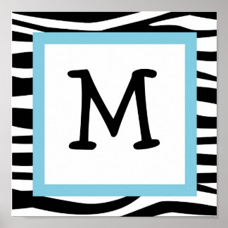 トレンディーゼブラプリント子供部屋ウォールアートネームプリント ポスター