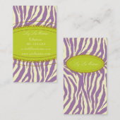 トレンディーゼブラプリント、ラベンダー 名刺 (正面/裏面)