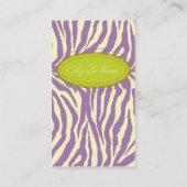 トレンディーゼブラプリント、ラベンダー 名刺 (裏面)