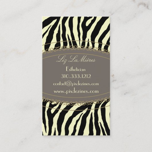 トレンディーゼブラプリント 名刺 (正面)