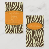 トレンディーゼブラ印刷、ダークブラウン 名刺 (正面/裏面)