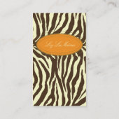 トレンディーゼブラ印刷、ダークブラウン 名刺 (裏面)