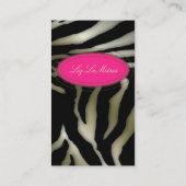 トレンディーゼブラ印刷、ダークブラウン 名刺 (裏面)