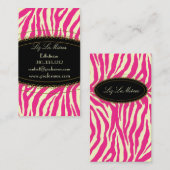 トレンディーゼブラ印刷、ホットピンク 名刺 (正面/裏面)