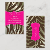 トレンディーゼブラ印刷、濃い茶色 名刺 (正面/裏面)