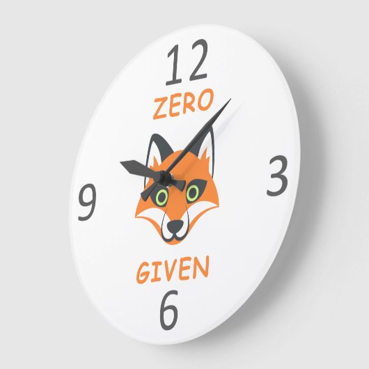 トレンディーゼロキツネ与え句絵文字Cartoon ラージ壁時計 (傾斜)