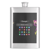 トレンディーソーシャルメディアのアイコンGoogle検索バーカスタム フラスク (正面)