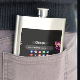 トレンディーソーシャルメディアのアイコンGoogle検索バーカスタム フラスク