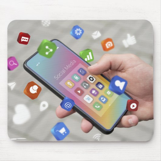 トレンディーソーシャルメディアデザイン マウスパッド (正面)