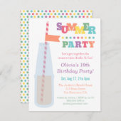 トレンディーソーダ夏バースデーパーティ招待状 招待状 (正面/裏面)