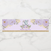 トレンディーゾウ赤ちゃんシャワーパープル金ゴールドフローラ ペットボトルラベル (シングルラベル)